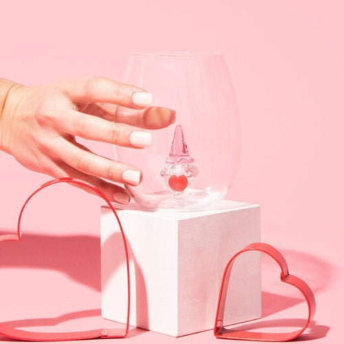 3D Gnome Heart Stemless Wine Glasses - Che Cose Belle