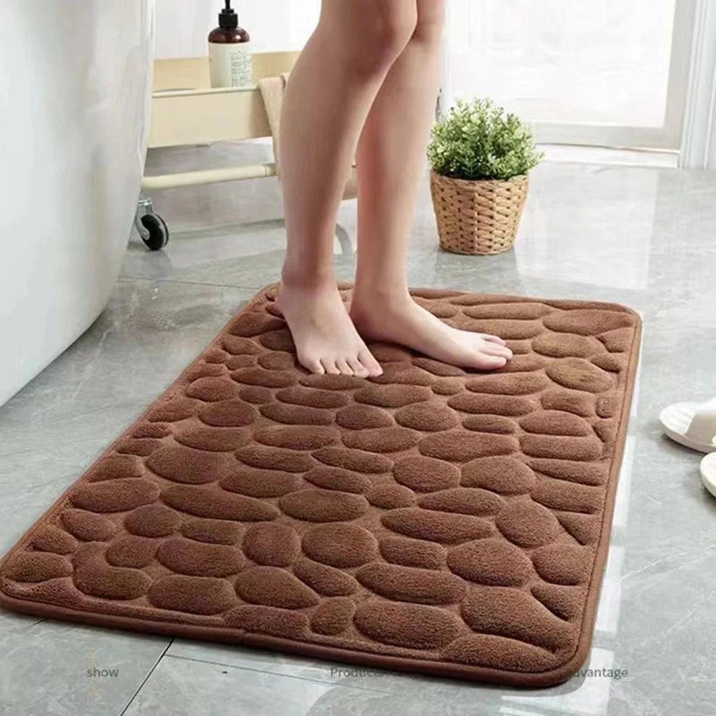 3D Non-Slip Bathroom Mat – Quick-Dry Absorbent Cobblestone Doormat - Che Cose Belle