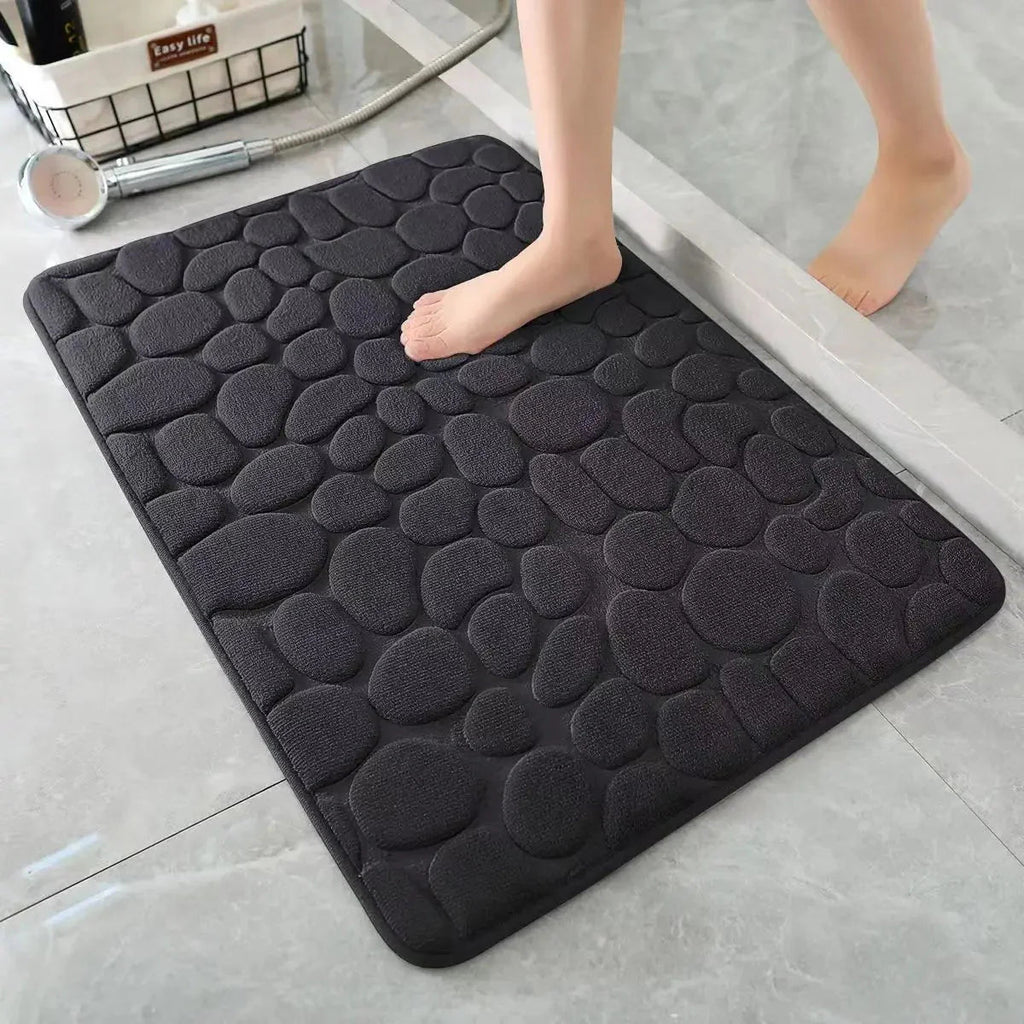 3D Non-Slip Bathroom Mat – Quick-Dry Absorbent Cobblestone Doormat - Che Cose Belle