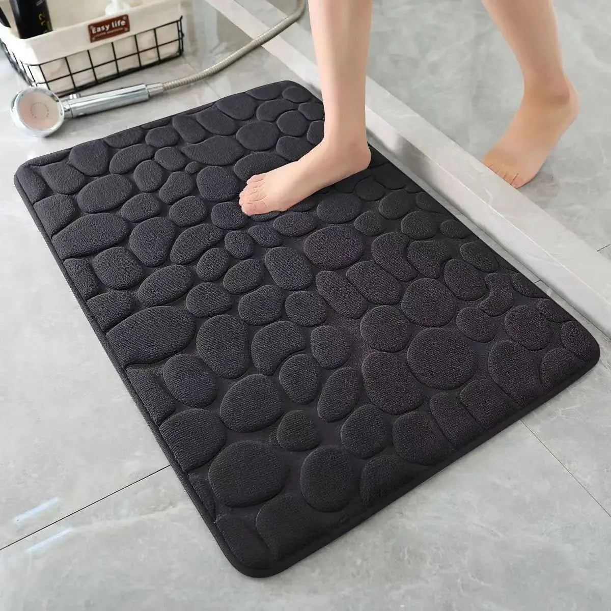 3D Non-Slip Bathroom Mat – Quick-Dry Absorbent Cobblestone Doormat - Che Cose Belle