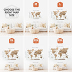 3D Wooden World Map Terra - Che Cose Belle