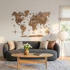3D Wooden World Map Terra - Che Cose Belle