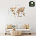 3D Wooden World Map Terra - Che Cose Belle