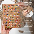3D Wooden World Map Terra - Che Cose Belle