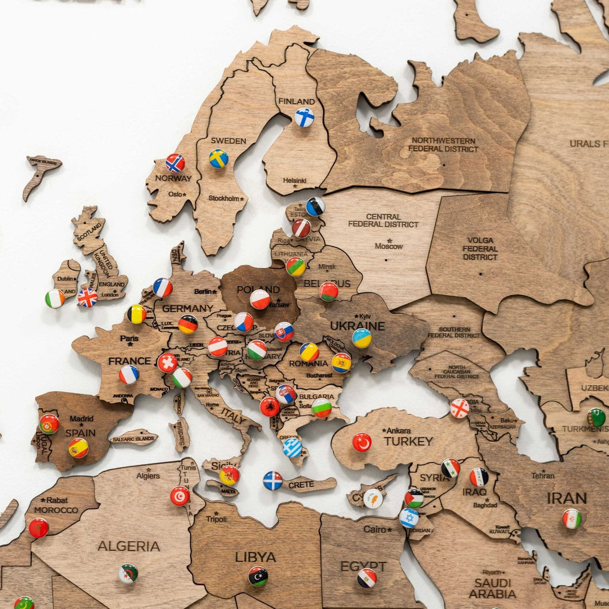 3D Wooden World Map Terra - Che Cose Belle