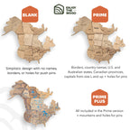 3D Wooden World Map Terra - Che Cose Belle