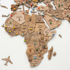 3D Wooden World Map Terra - Che Cose Belle