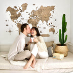 3D Wooden World Map Terra - Che Cose Belle