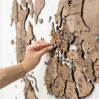 3D Wooden World Map Terra - Che Cose Belle
