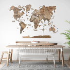 3D Wooden World Map Terra - Che Cose Belle