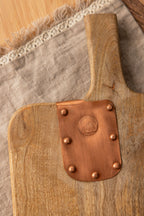 Vintage Inspired Wooden Charcuterie Board with Handmade Copper Details