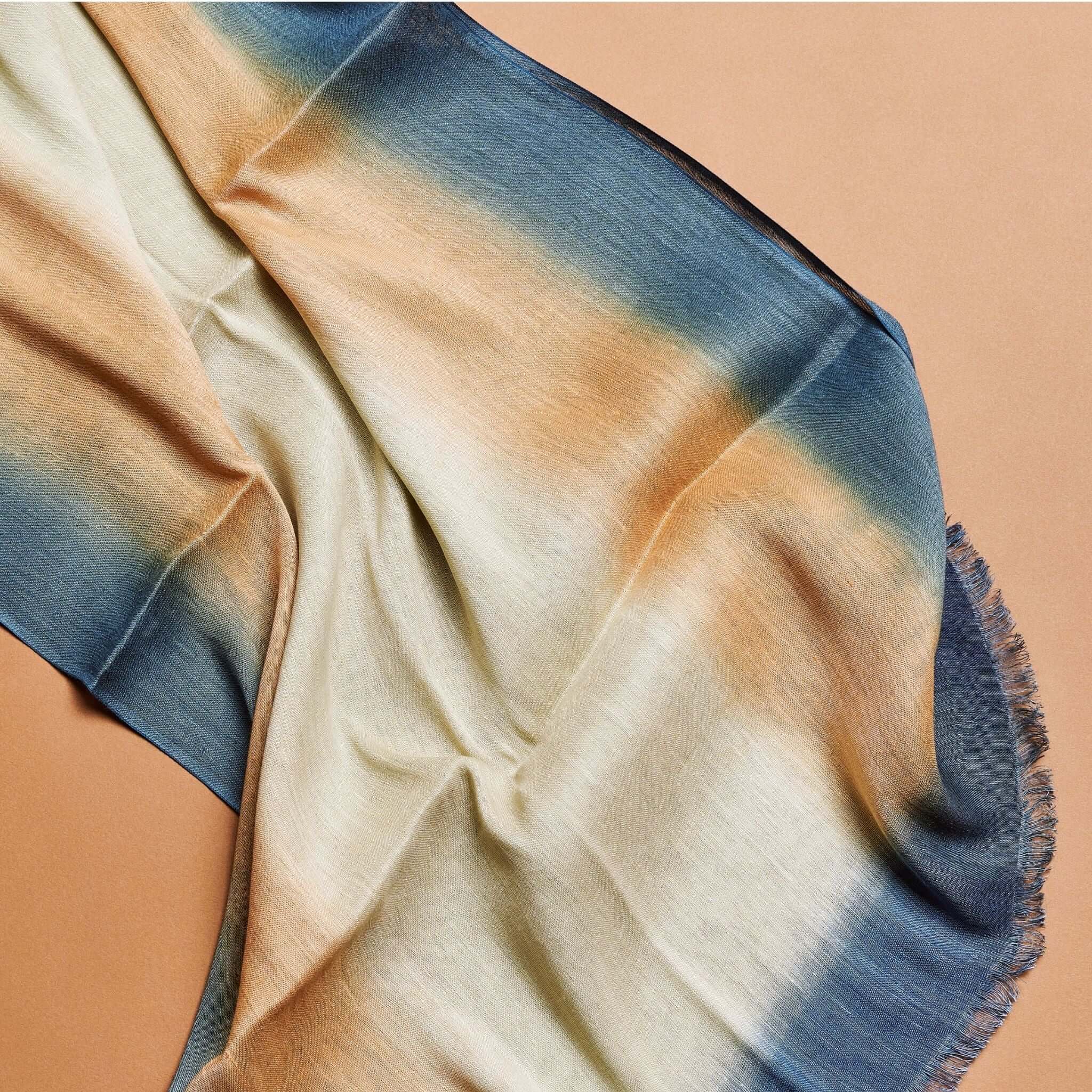 Oceana Beige Soft Linen Silk Handloom Scarf