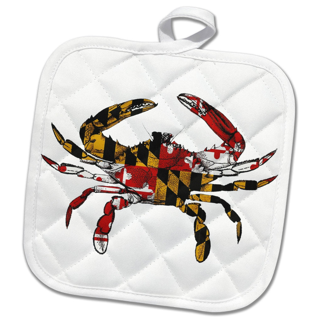 3dRose EvaDane - Signs - Maryland Crab Flag. - Potholders (phl_193242) - Che Cose Belle