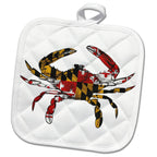 3dRose EvaDane - Signs - Maryland Crab Flag. - Potholders (phl_193242) - Che Cose Belle