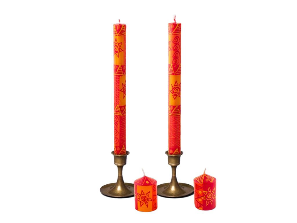 African Sunset Painted Candles