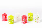Whimsy Christmas Painted Candles