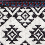 Geometric Embroidered Wristlet Bag with Leather Strap – Thailand