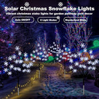 4 - Pack 80LED Solar Snowflake Stake Lights - 8 Modes, Waterproof Outdoor Christmas Decorations for Garden, Yard, Pathway, Walkway - Che Cose Belle