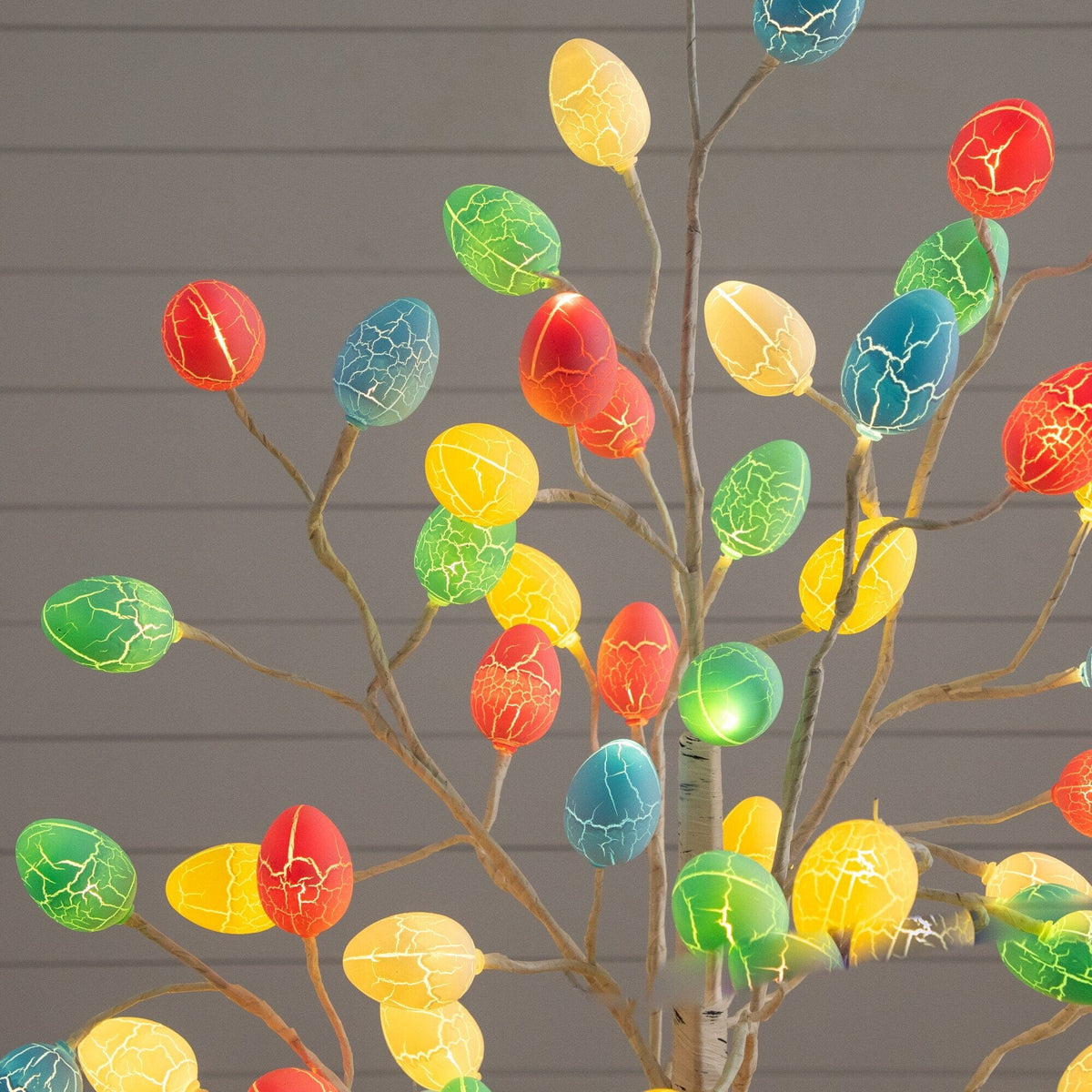 4' Pre-Lit Artificial Easter Twig Tree with 48 Egg Shaped LED Ornaments - Che Cose Belle