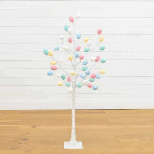 4' Pre-Lit Artificial Easter Twig Tree with 48 Egg Shaped LED Ornaments - Che Cose Belle