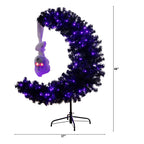 4' Pre-Lit Artificial Halloween Black Moon & Skull Tree with 250 Orange & Purple LED Lights - Che Cose Belle