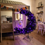 4' Pre-Lit Artificial Halloween Black Moon & Skull Tree with 250 Orange & Purple LED Lights - Che Cose Belle