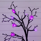 4' Pre-Lit Artificial Halloween Spider Twig Tree with 48 Purple LED Lights - Che Cose Belle