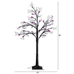 4' Pre-Lit Artificial Halloween Spider Twig Tree with 48 Purple LED Lights - Che Cose Belle