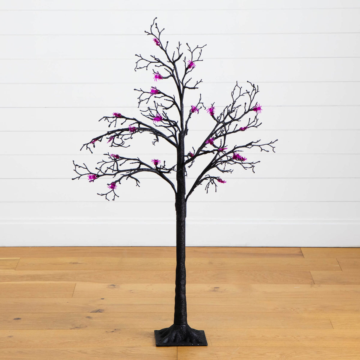 4' Pre-Lit Artificial Halloween Spider Twig Tree with 48 Purple LED Lights - Che Cose Belle