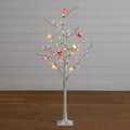4' Pre-Lit Artificial Valentine's Day Twig Tree with 48 Heart Shaped LED Lights and Red Berries - Che Cose Belle