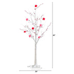 4' Pre-Lit Artificial Valentine's Day Twig Tree with 48 Heart Shaped LED Lights and Red Berries - Che Cose Belle