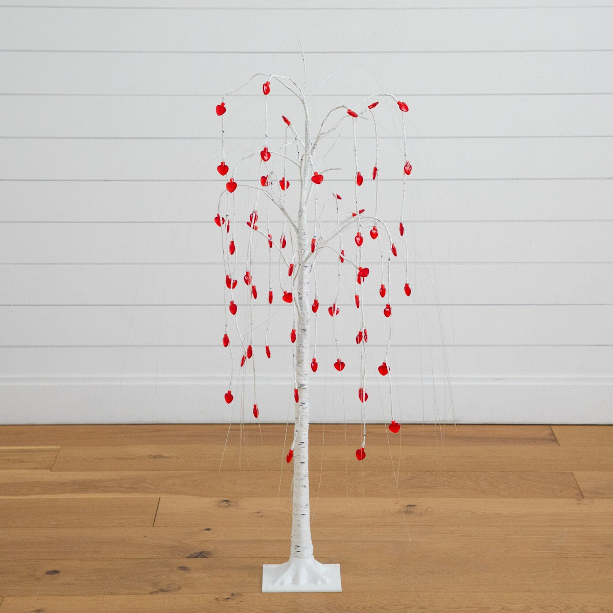 4' Pre-Lit Artificial Valentine's Day Willow Tree with 48 Heart Shaped LED Lights - Che Cose Belle