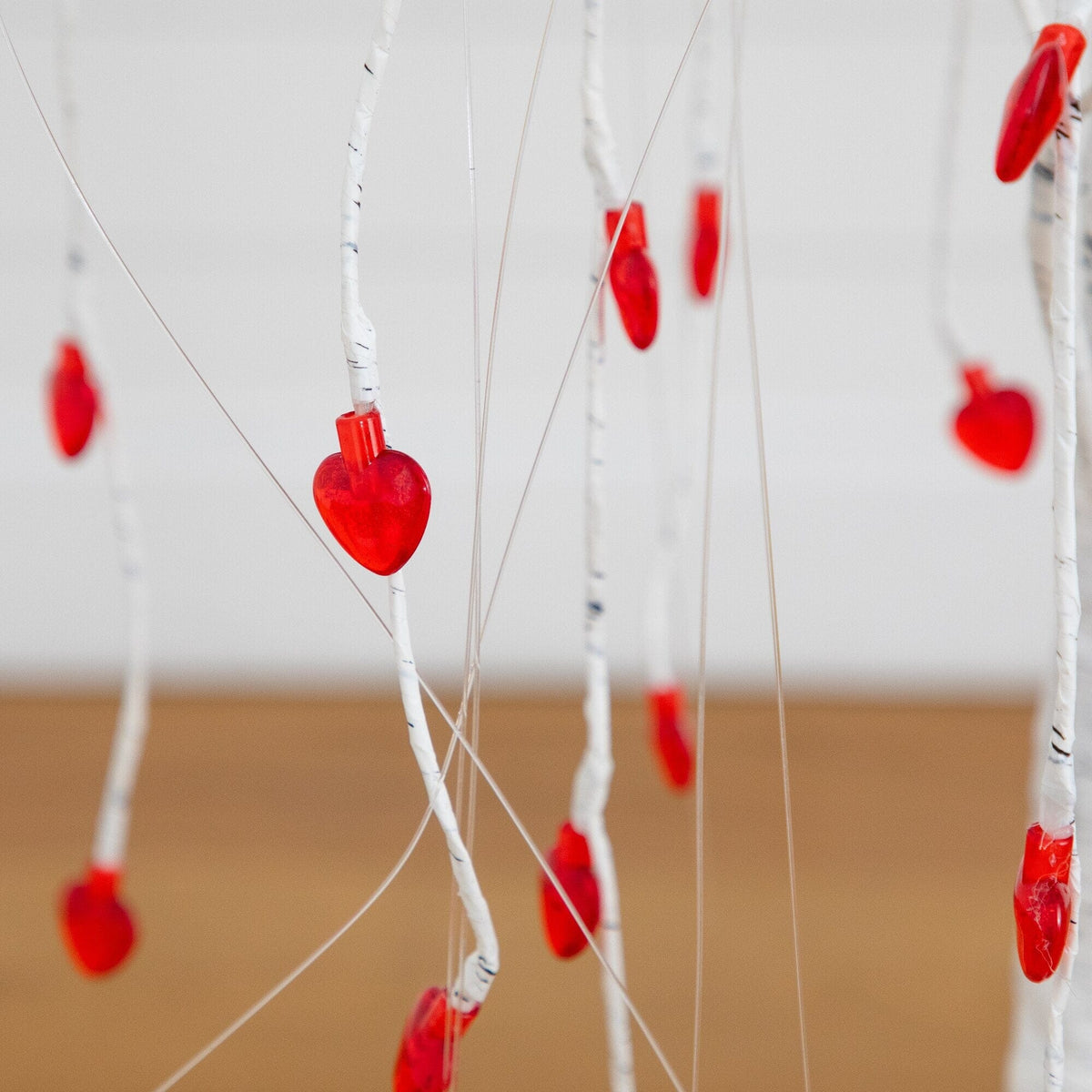 4' Pre-Lit Artificial Valentine's Day Willow Tree with 48 Heart Shaped LED Lights - Che Cose Belle
