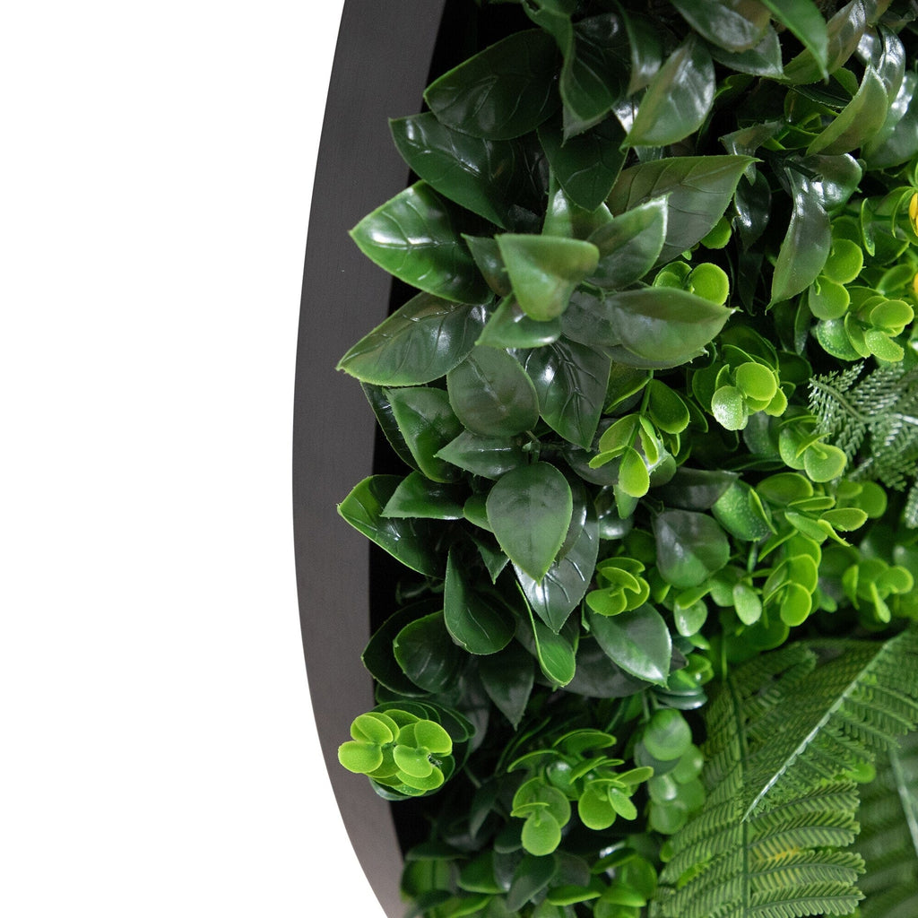 40” UV Resistant Almafi Coast Artificial Living Wall Art Panel in Black Aluminum Frame - Che Cose Belle