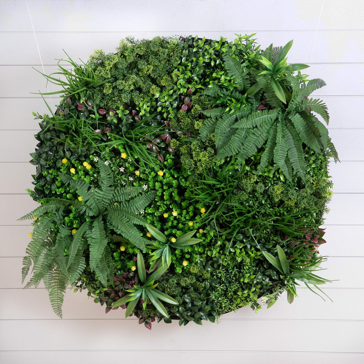 40” UV Resistant Almafi Coast Artificial Living Wall Art Panel in Black Aluminum Frame - Che Cose Belle