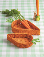 Woven Carrot Paper Rope Nested Basket Tray (Set of 2)