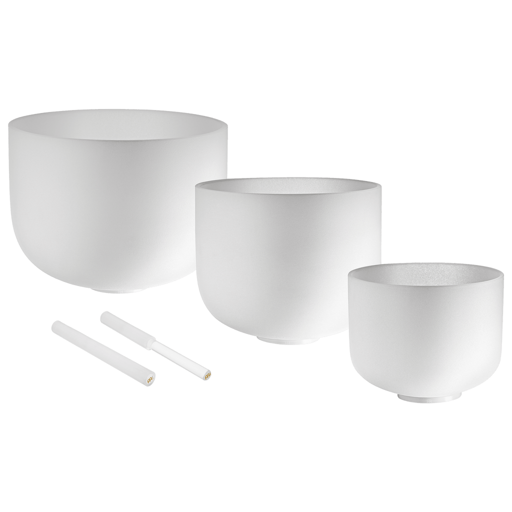 432 Hz Crystal Singing Bowls 8” F4, 10” D4, 12” C4 - Pure Harmony Set - Che Cose Belle
