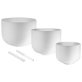 432 Hz Crystal Singing Bowls 8” F4, 10” D4, 12” C4 - Pure Harmony Set - Che Cose Belle