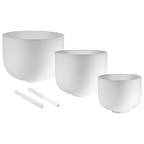 432 Hz Crystal Singing Bowls 8” F4, 10” D4, 12” C4 - Pure Harmony Set - Che Cose Belle