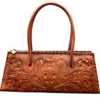 The Abby| Floral Hand-Tooled Leather Clutch & Crossbody