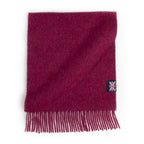 Fringed Merino Wool Scarf - Crimson