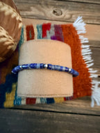 Handcrafted Lapis & Sterling Silver Pearl Beaded Bracelet