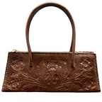 The Abby| Floral Hand-Tooled Leather Clutch & Crossbody