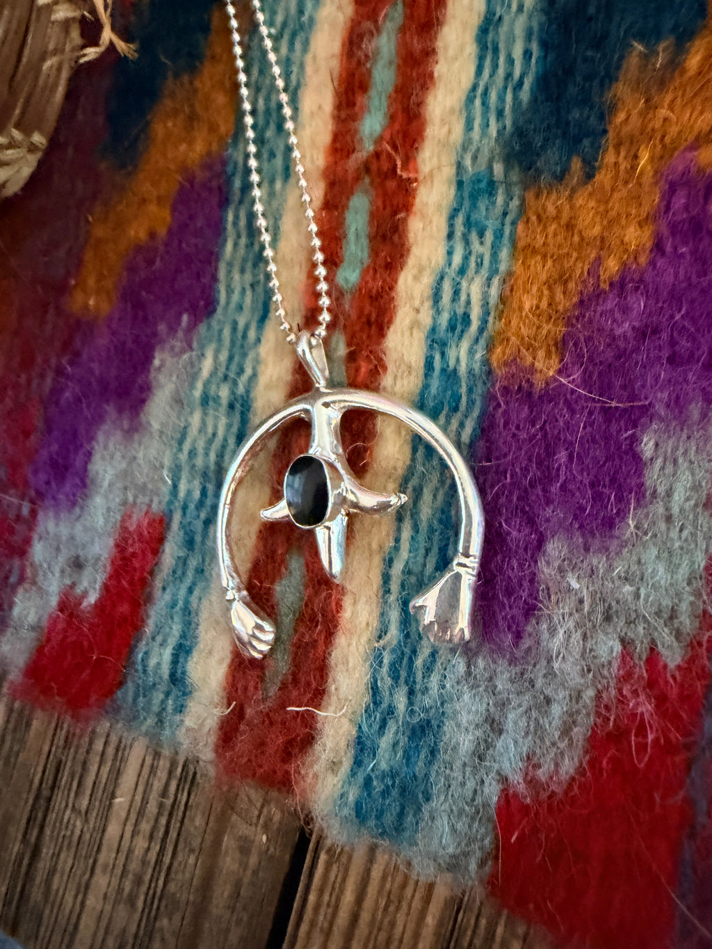Handcrafted Sterling Silver & Black Onyx Naja Pendant by Joseph Martinez