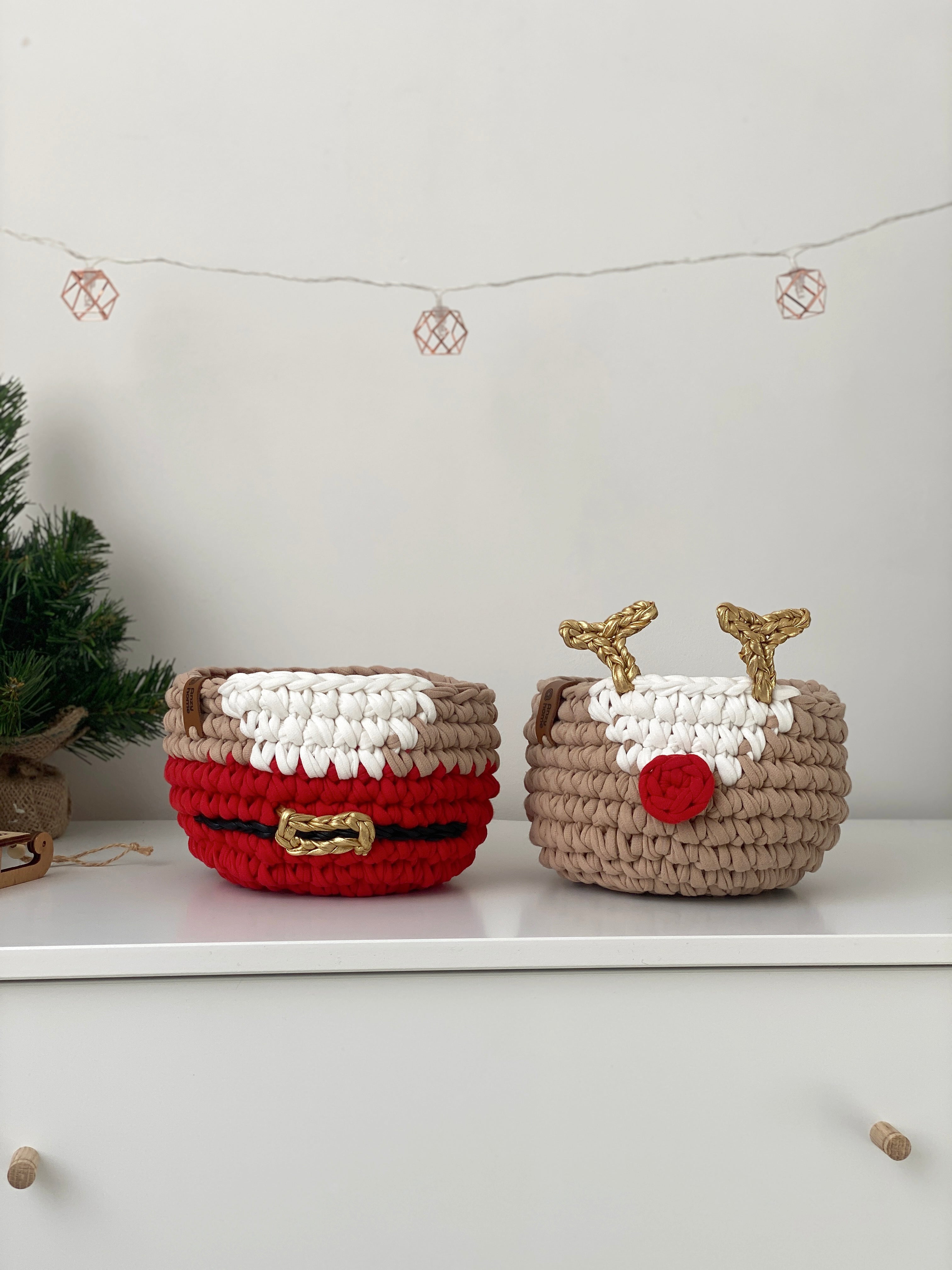 Christmas Deer and Santa Baskets