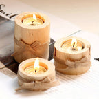 Elegant Wooden Candlesticks Set – Handcrafted Rustic Decor