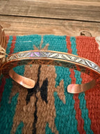 Handcrafted Copper & Sterling Silver Cuff Bracelet by Wylie Secatero
