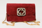 The California Burgundy Suede Leather Handbag