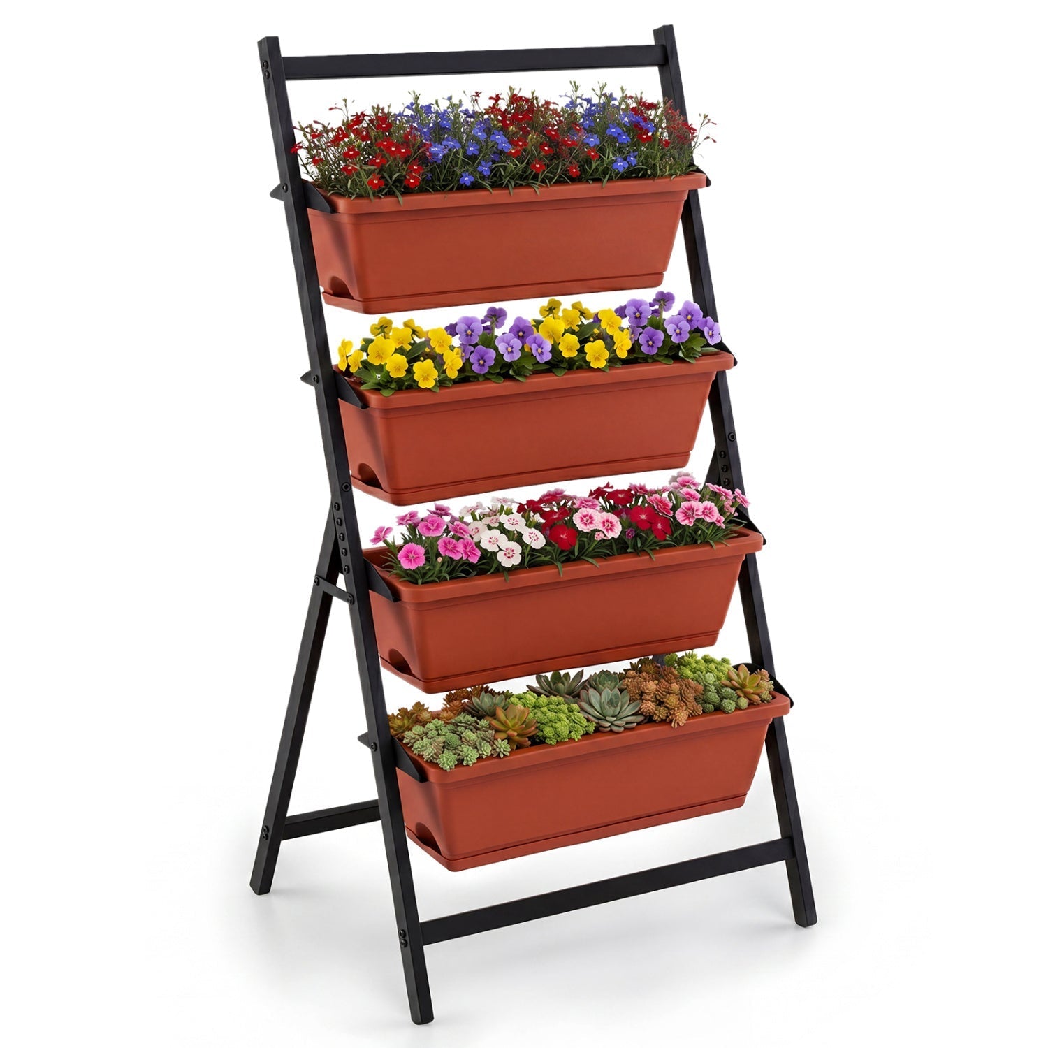 4-Tier Vertical Raised Garden Bed with Drainage Holes