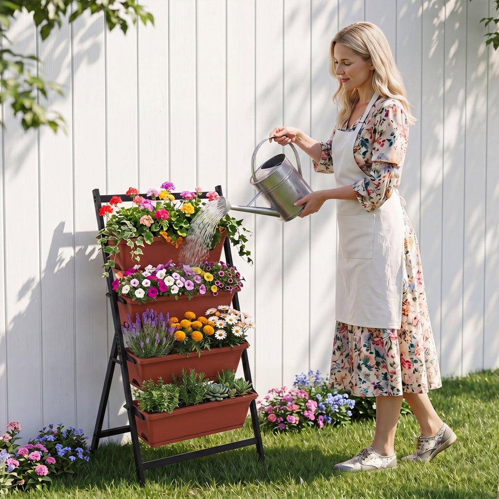 4-Tier Vertical Raised Garden Bed with Drainage Holes